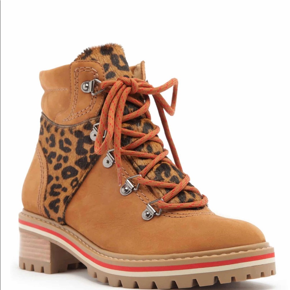 Schutz Keida Leopard Print Calf hair boots